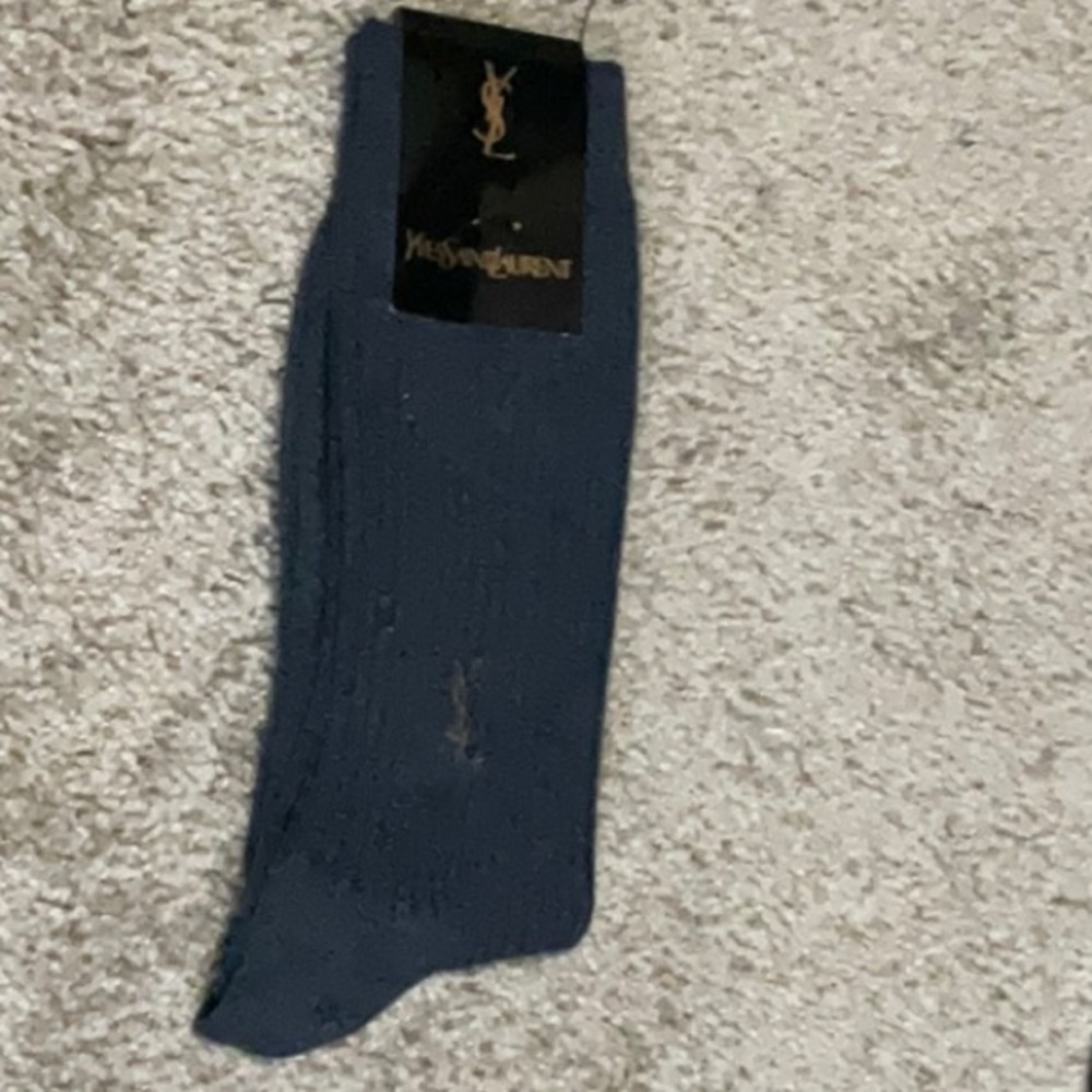 Men Yves Saint Laurent YSL blue socks